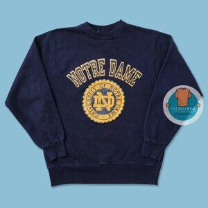 Notre Dame University Sweater Sweatshirt shirt navy y2k